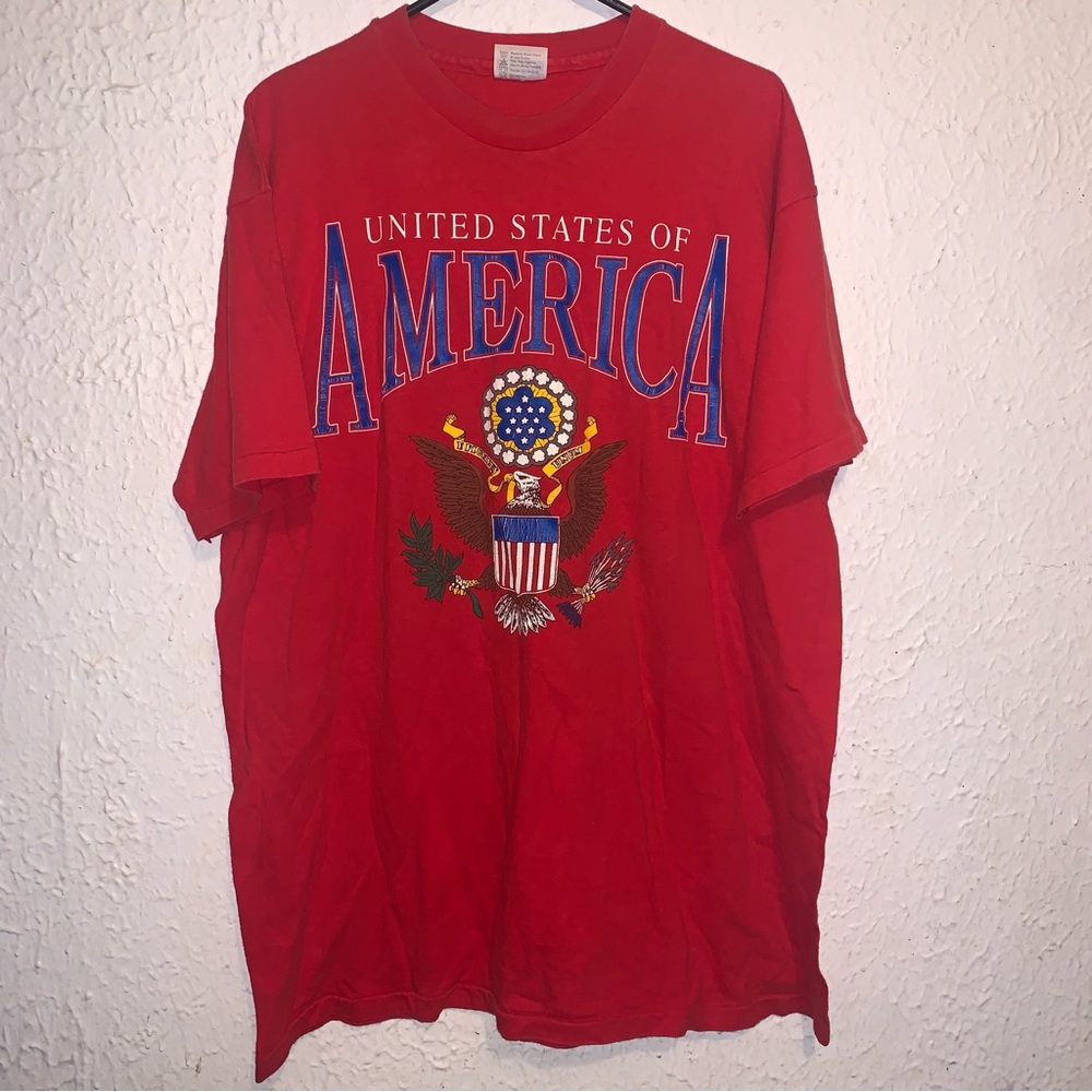 Vintage 90s United States Of America Hanes Beefy-T Shirt XXL USA